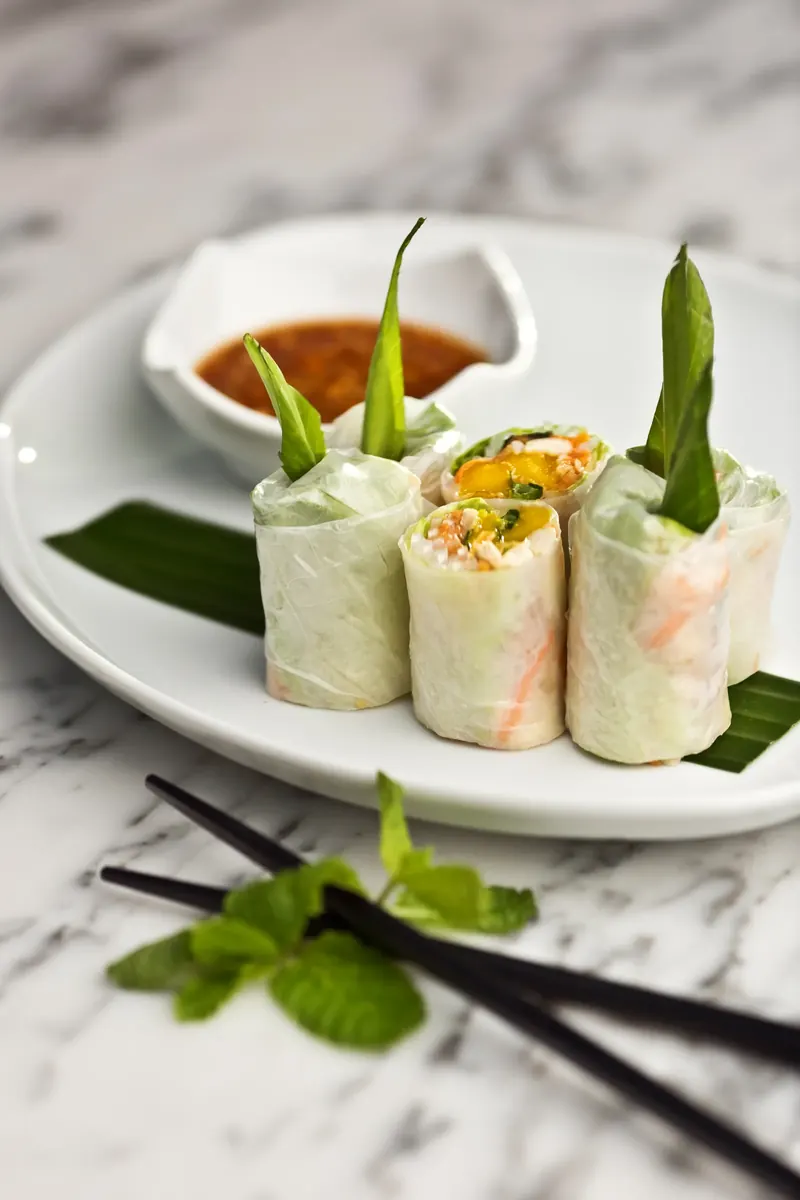 Chicken and Mango Rice Paper Rolls