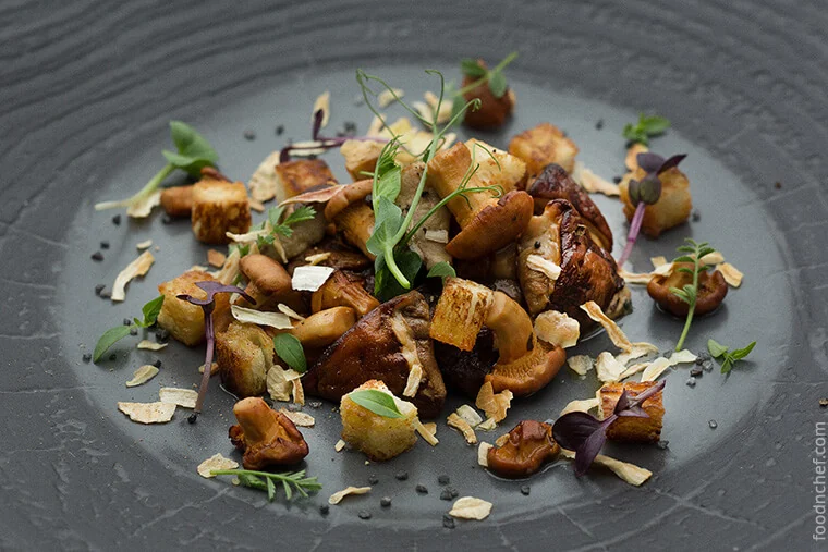 Smoked Chanterelle and Porcini Salad