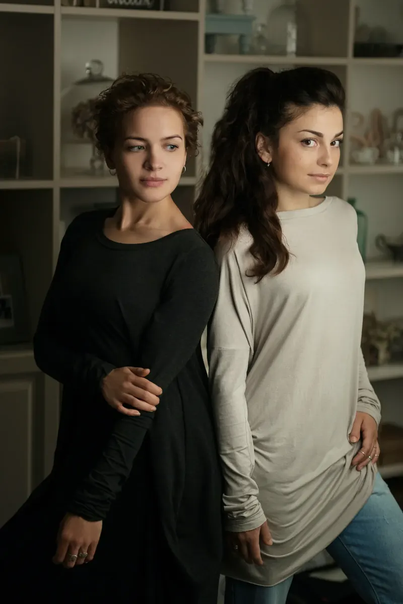 Portrait of Victoria Gladchenko and Anna Bakhonko