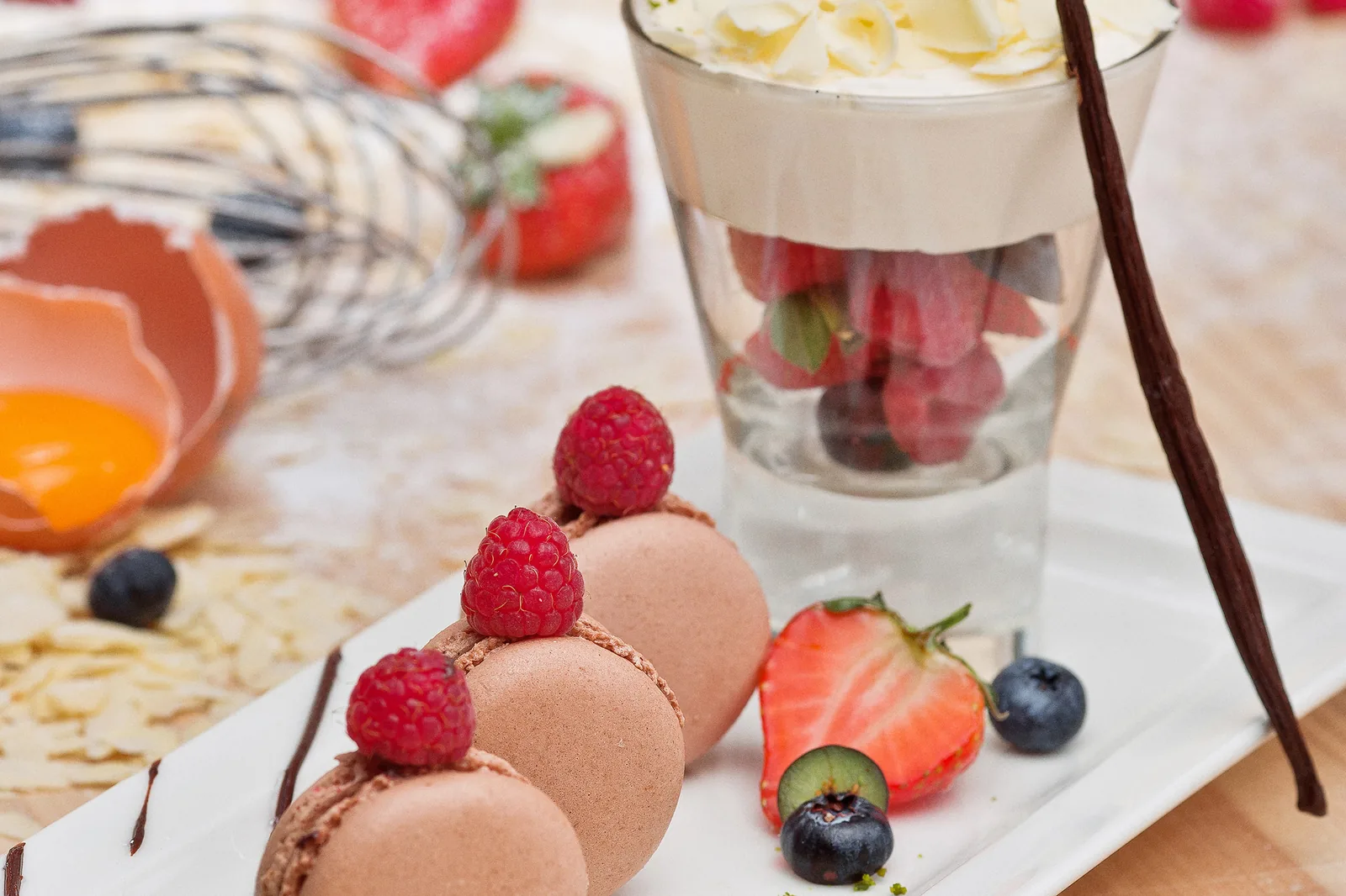 Berry Compote with Cardinal Cream