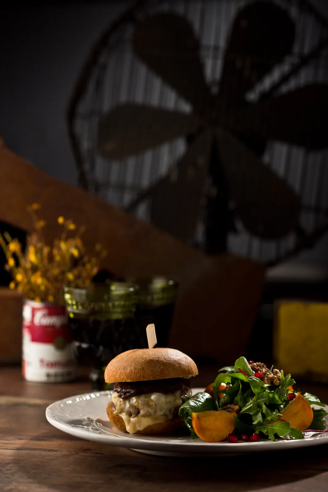 Burger with Rosemary Aioli and Onion Jam