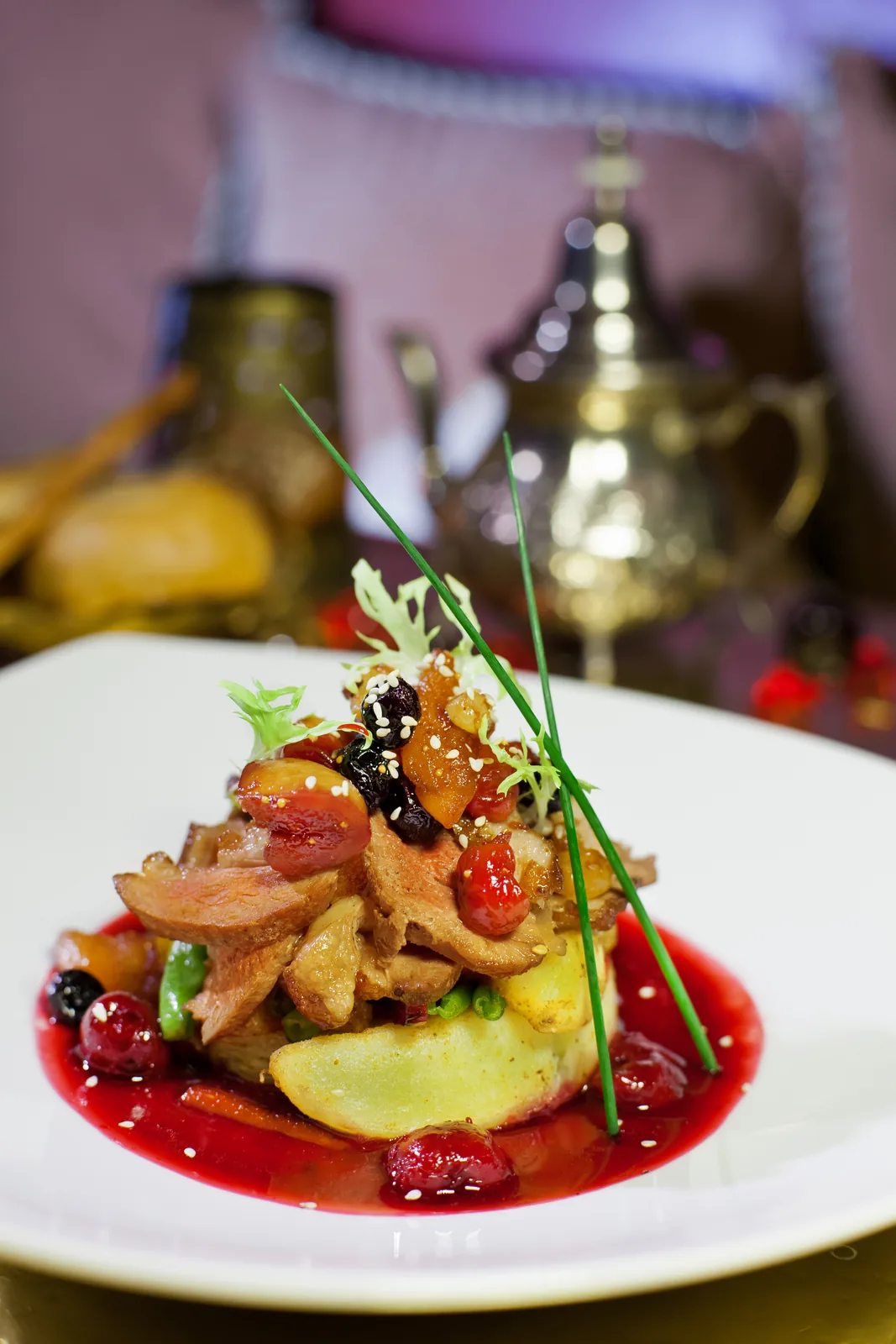 Duck Breast with Cherry Sauce and Dried Fruit