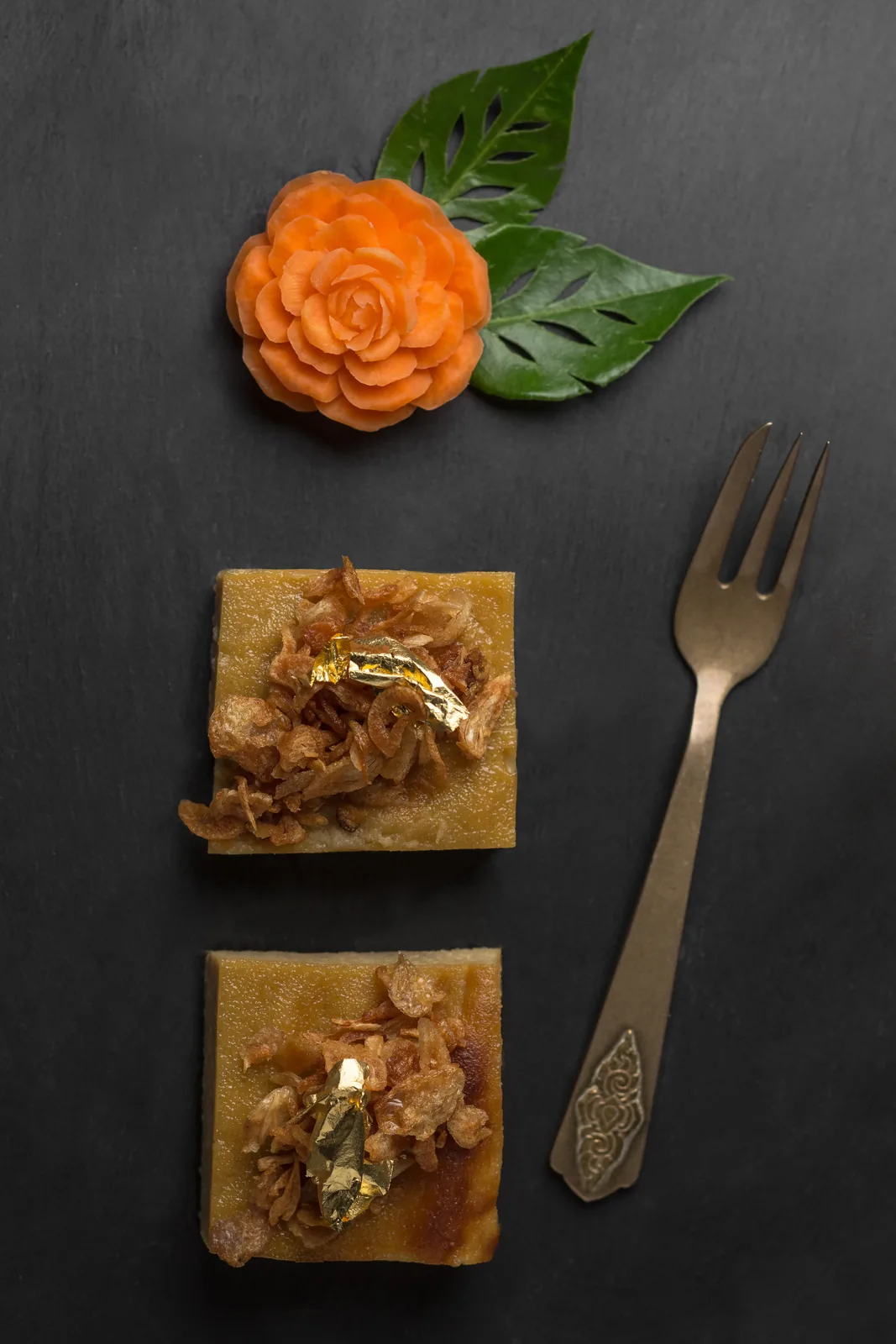 Foie Gras Custard with Crispy Shallots