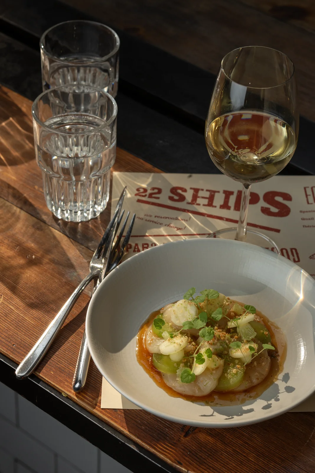 Scallop Ceviche with Apple and Yuzu