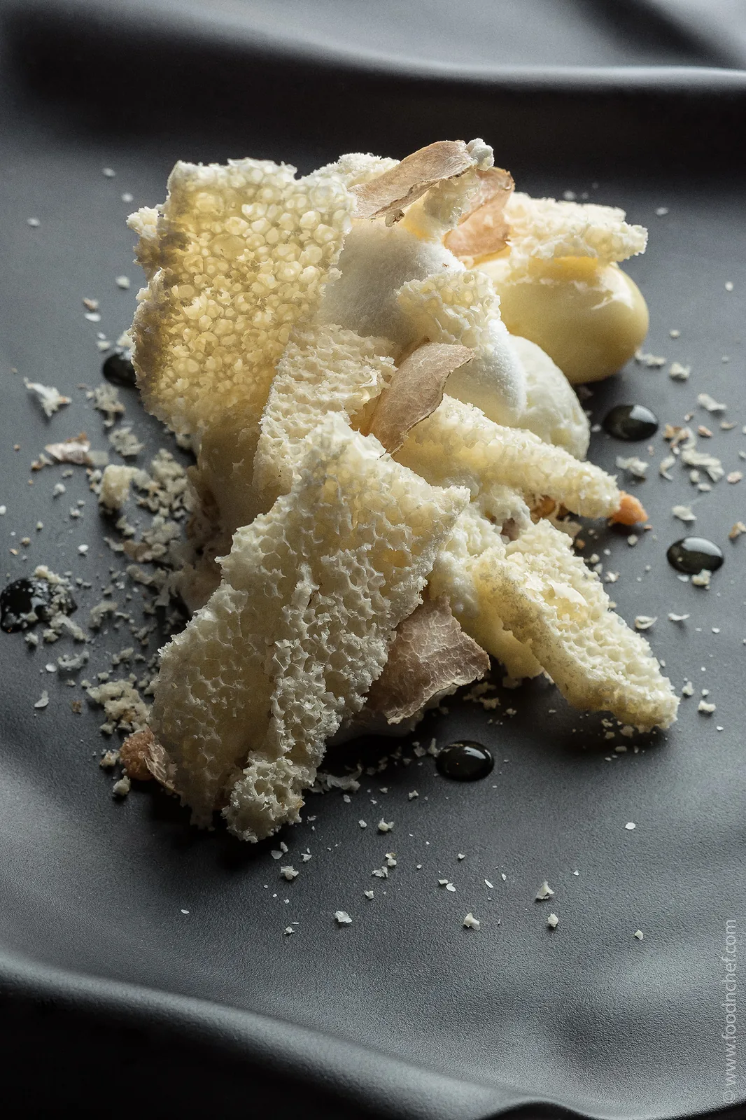 Lemon Dessert with Flowers, Ice Cream and Cookies by Jordi Cruz