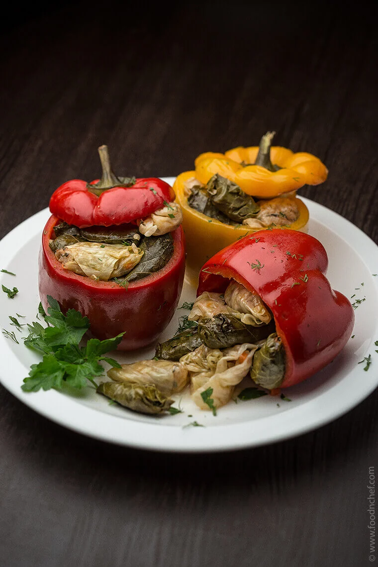 Moldovan Stuffed Peppers and Cabbage Rolls